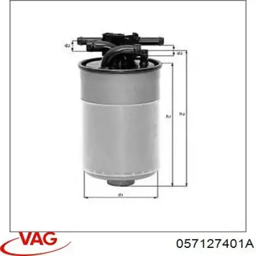 Filtro combustible VAG 057127401A precio, desde 21,38 EUR