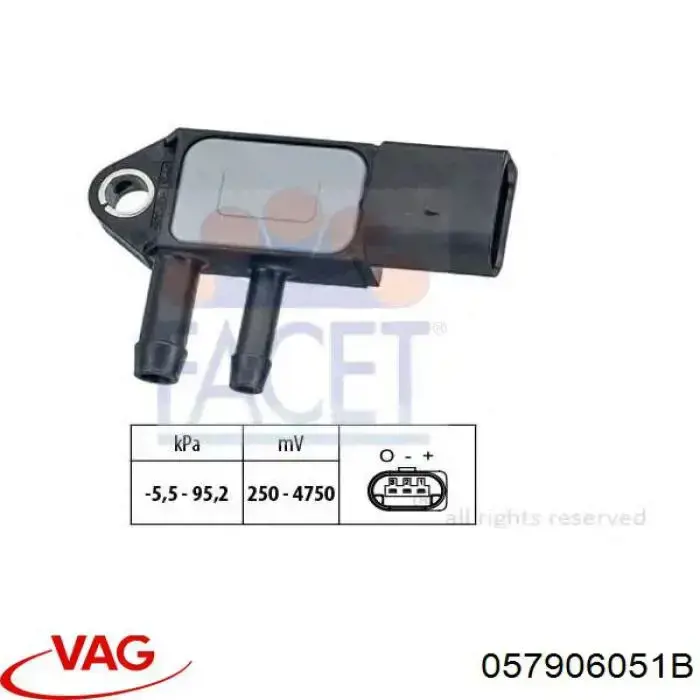 Comprar 057906051B VAG Sensor de presion gases de escape