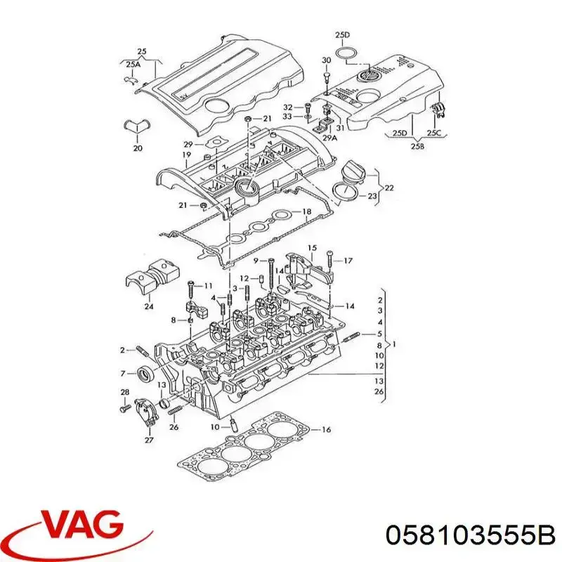 058103555B VAG Separador de aceite del sistema de ventilación del cárter