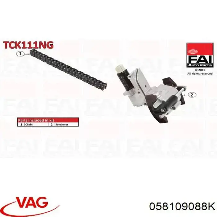 Tensor de cadena de distribución del árbol de levas 058109088K VAG