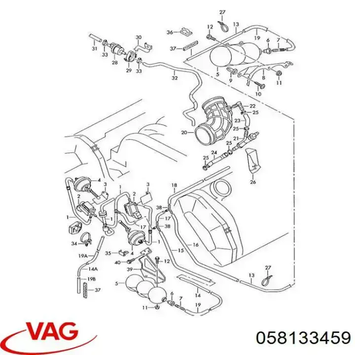 Comprar 058133459 VAG Válvula de ventilación de gases del tanque de combustible