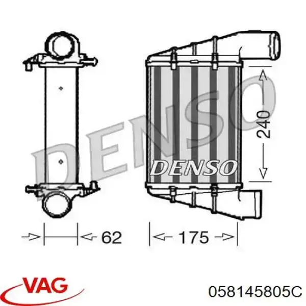 058145805C VAG radiador de aire de admisión