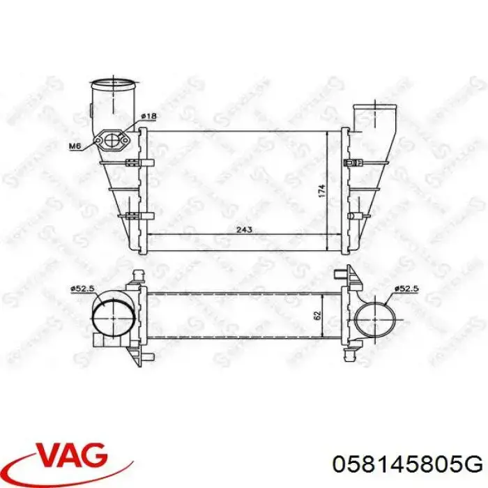 Enfriador de aire de admisión VAG 058145805G