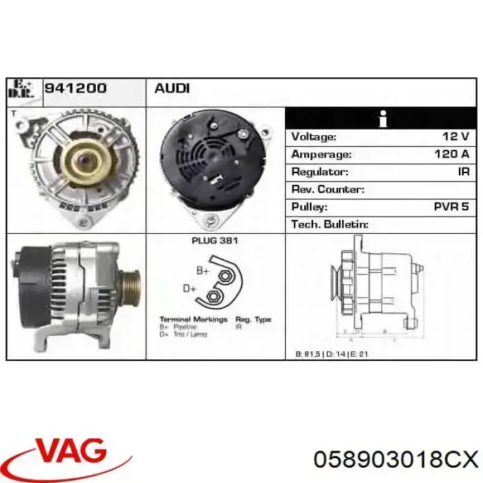 Comprar 058903018CX VAG Dynamo