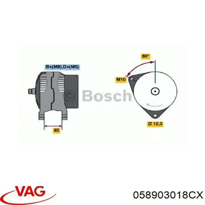 Alternador del motor VAG 058903018CX precio, desde 192,73 EUR