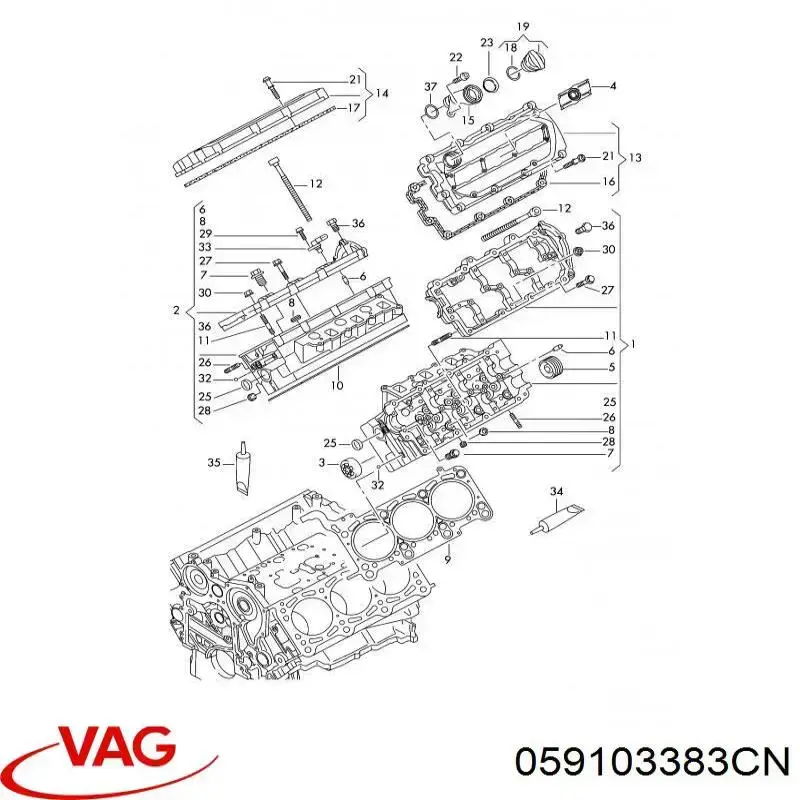 Junta de culata derecha VAG 059103383CN precio, desde 30,80 EUR