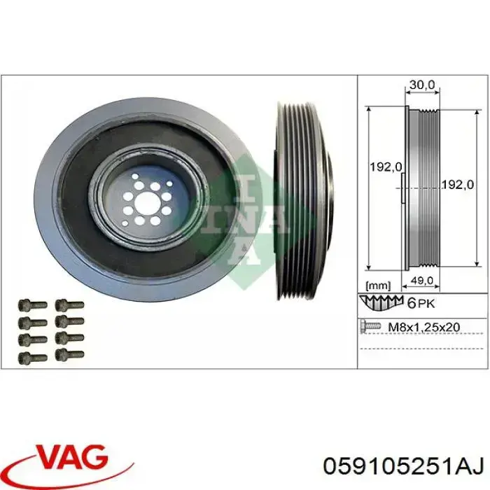 Polea de cigüeñal 059105251AJ VAG