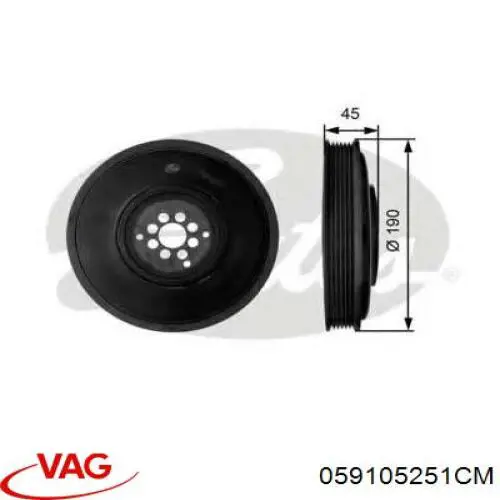 Comprar 059105251CM VAG La polea del cigüeñal