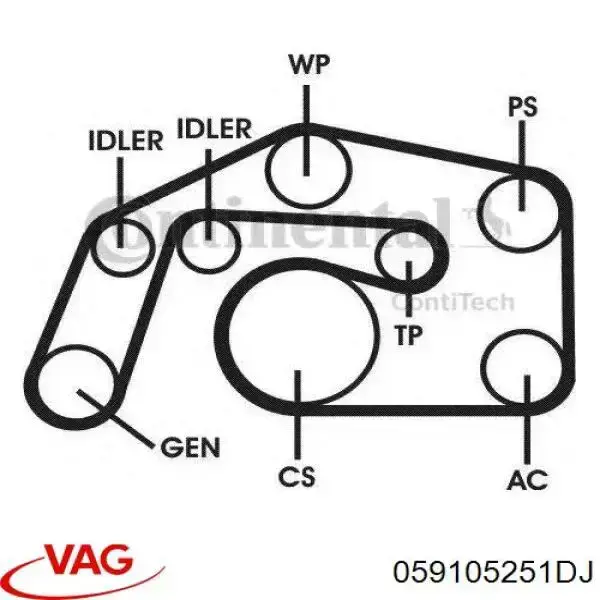 Polea de cigüeñal 059105251DJ VAG