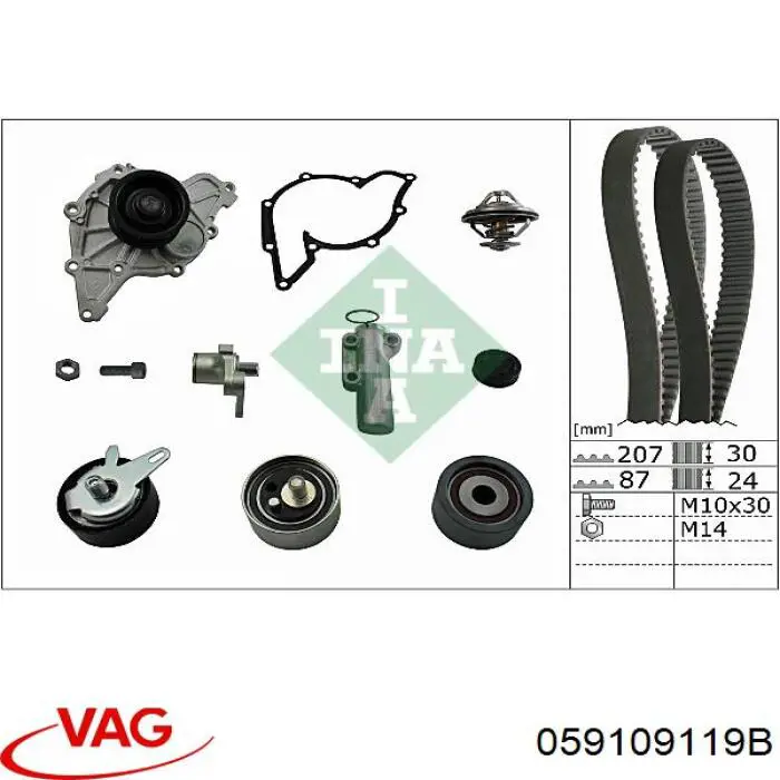 Correa de distribución VAG 059109119B precio, desde 50,58 EUR