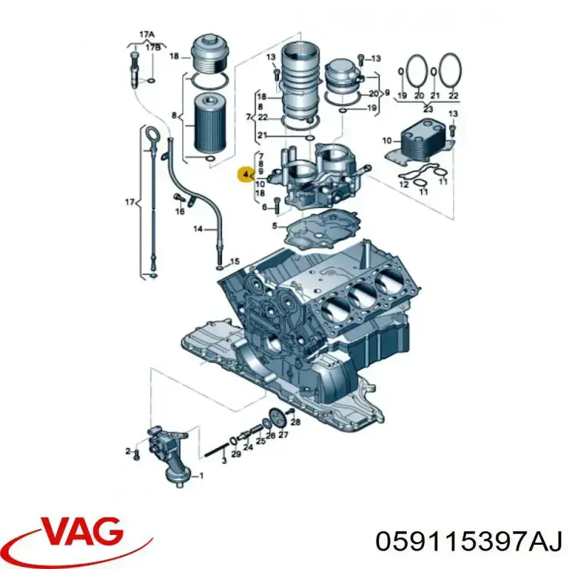 Soporte del filtro de aceite VAG 059115397AJ precio, desde 121,97 EUR