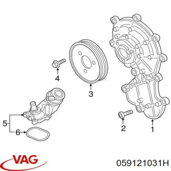 059121031H VAG Polea de la bomba de agua
