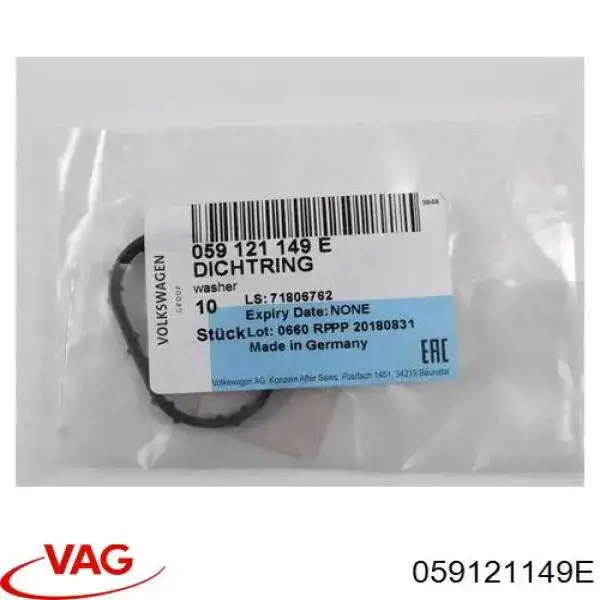 Junta de brida del sistema de refrigeración VAG 059121149E precio, desde 7,56 EUR