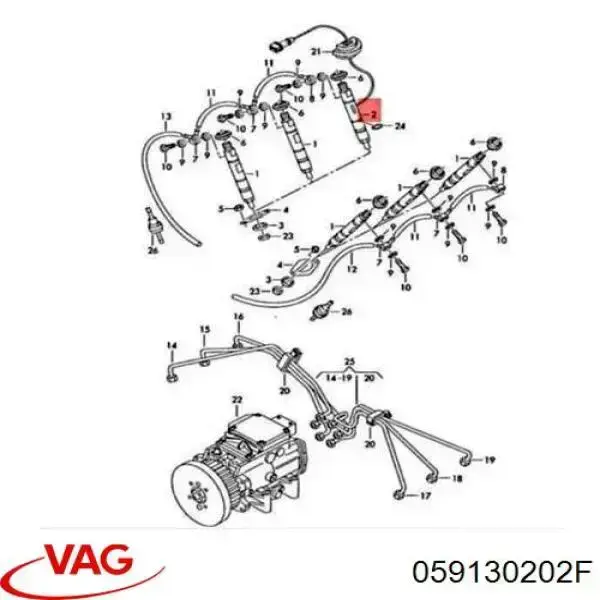 059130202F VAG Inyector de combustible