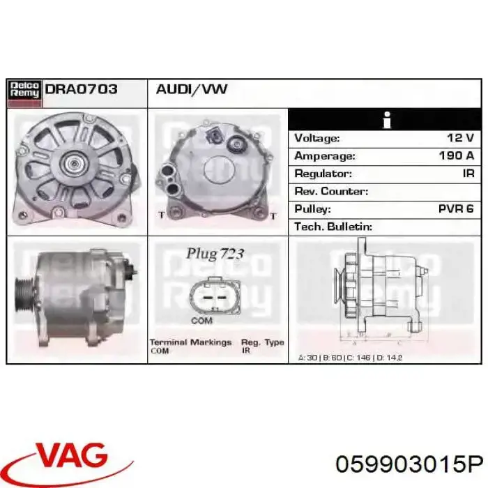Alternador 059903015PX VAG