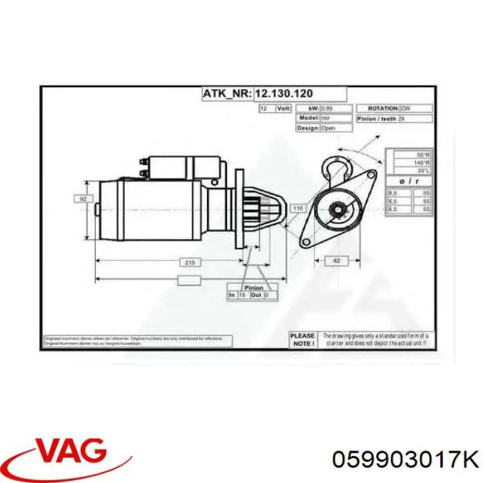 Alternador del motor VAG 059903017K precio, desde 189,34 EUR