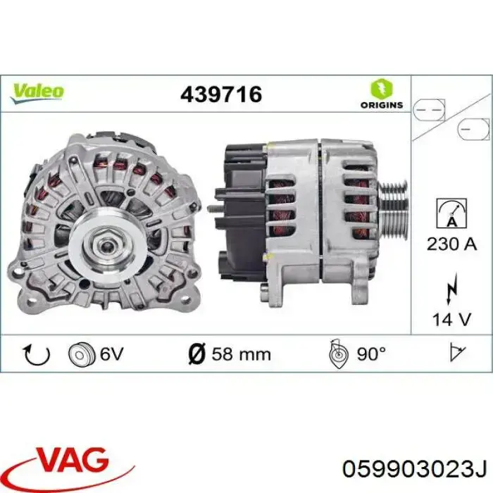 Alternador 059903023J VAG