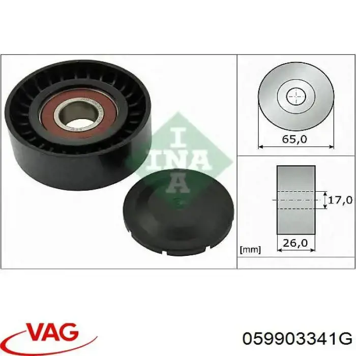 Polea inversión/guía, correa auxiliar servicios VAG 059903341G precio, desde 11,93 EUR