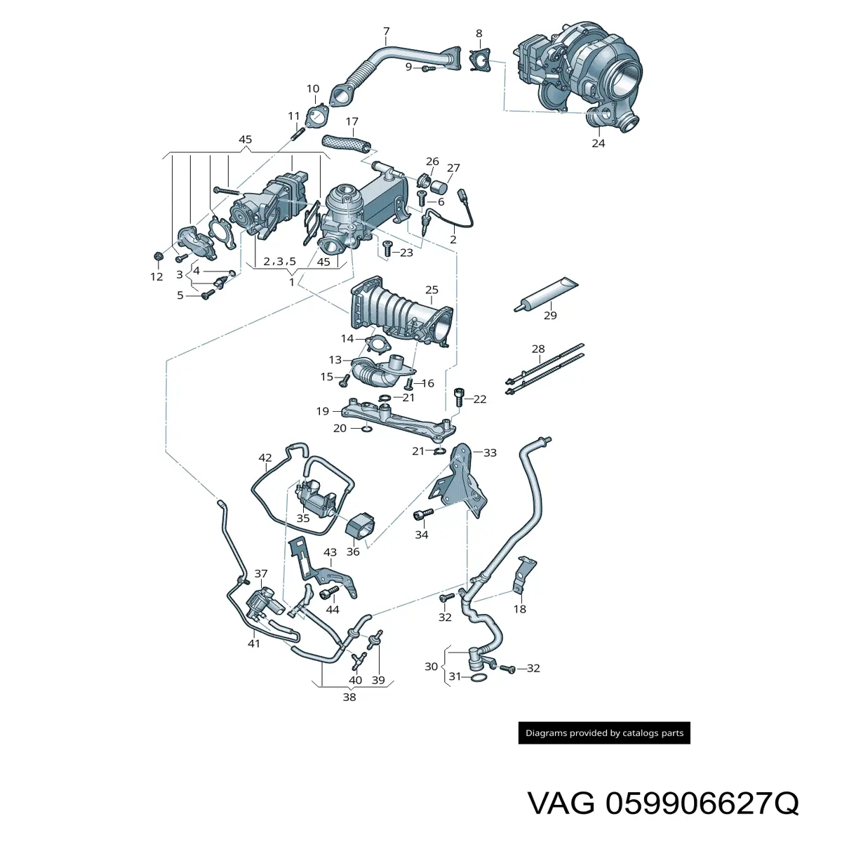 059906627Q VAG Válvula solenoide de control de presión de sobrealimentación