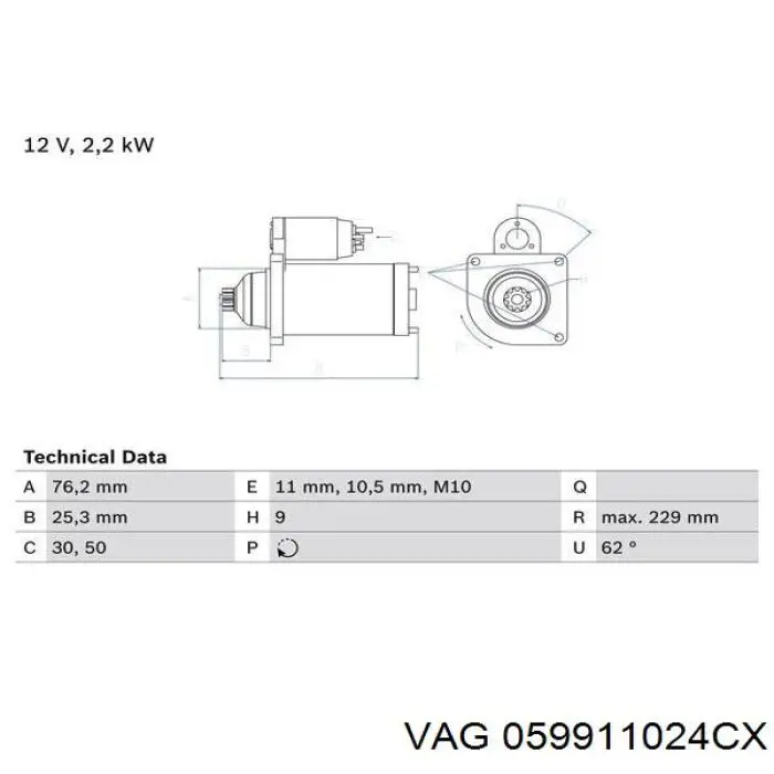 059911024CX VAG motor de arranque