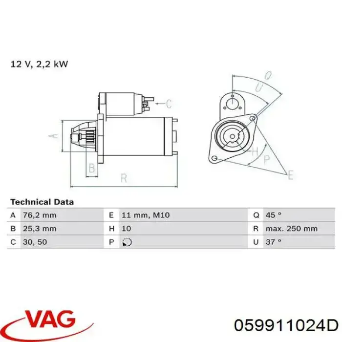 Burro de arranque  VAG 059911024D precio, desde 59,63 EUR