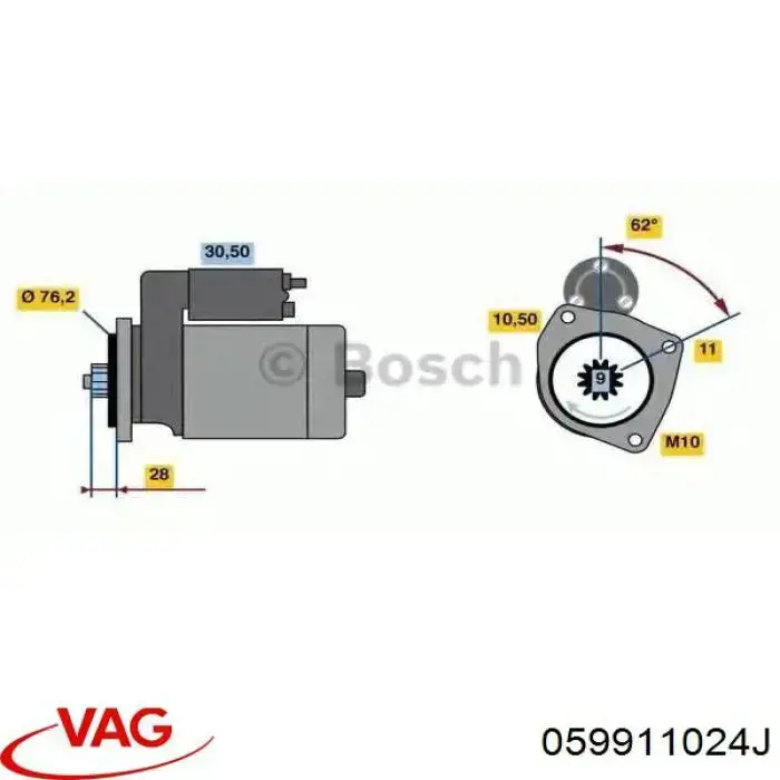 059911024J VAG motor de arranque