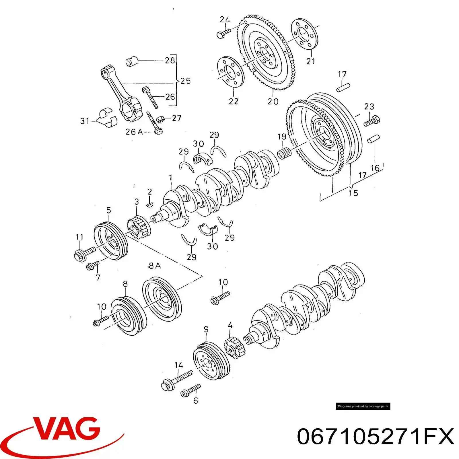 067105271F VAG volante motor