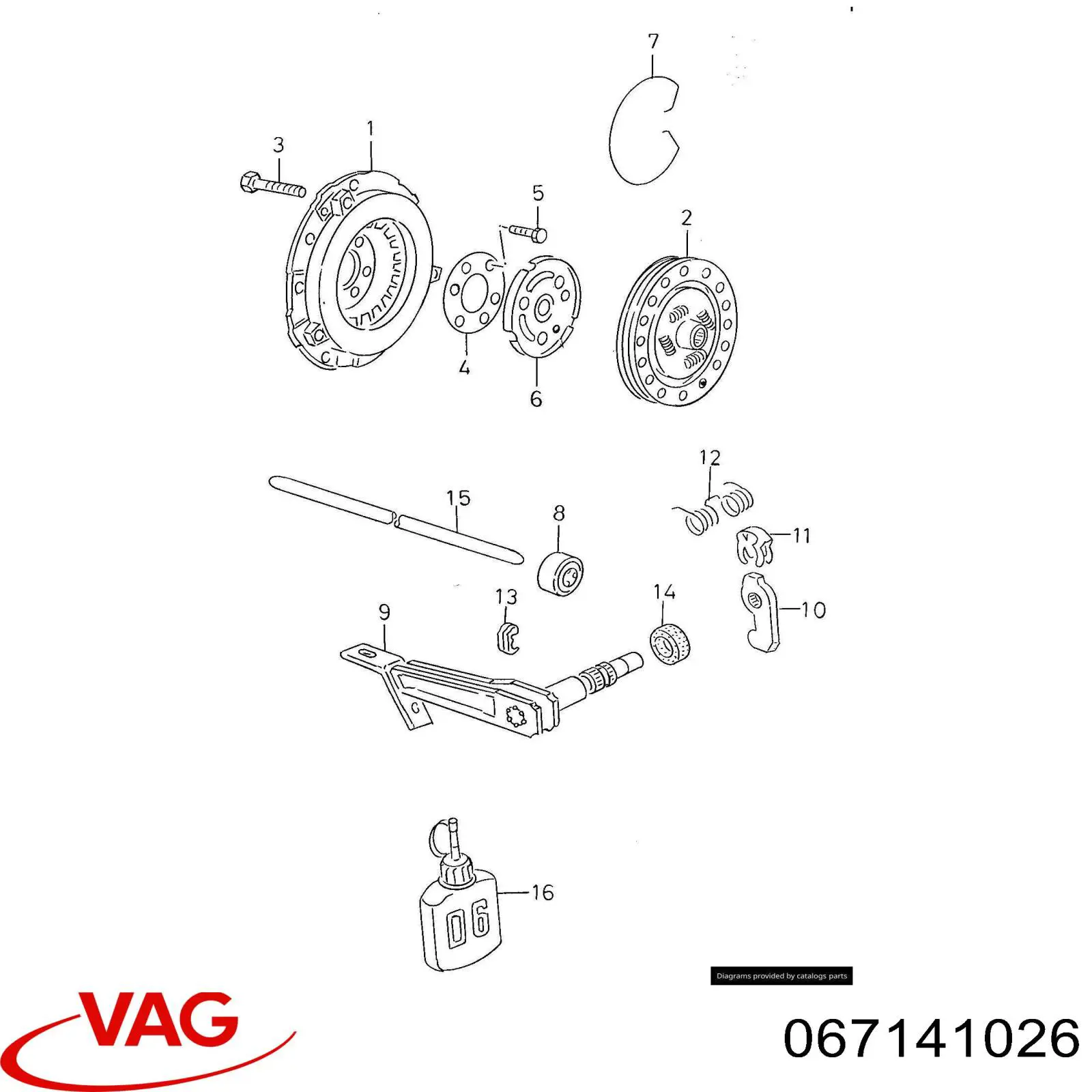 067141026 VAG plato de presión del embrague