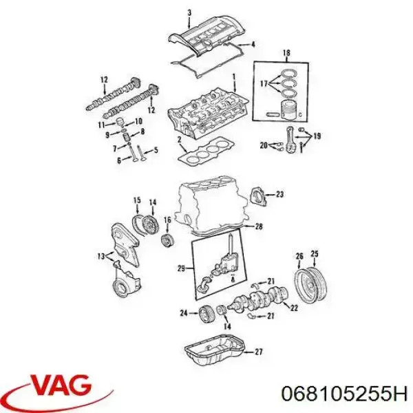 Comprar 068105255H VAG La polea del cigüeñal