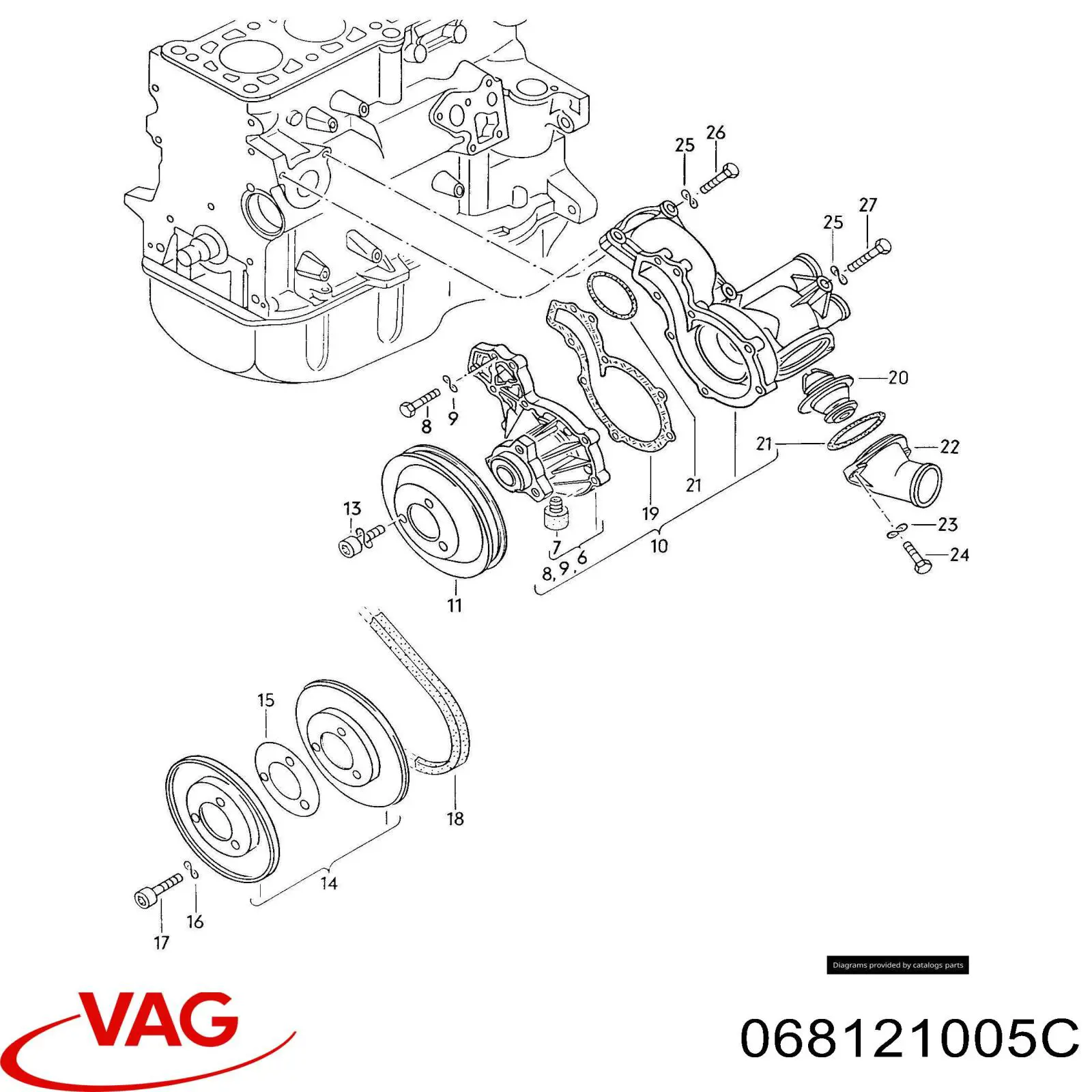 Bomba de agua Audi 80 82