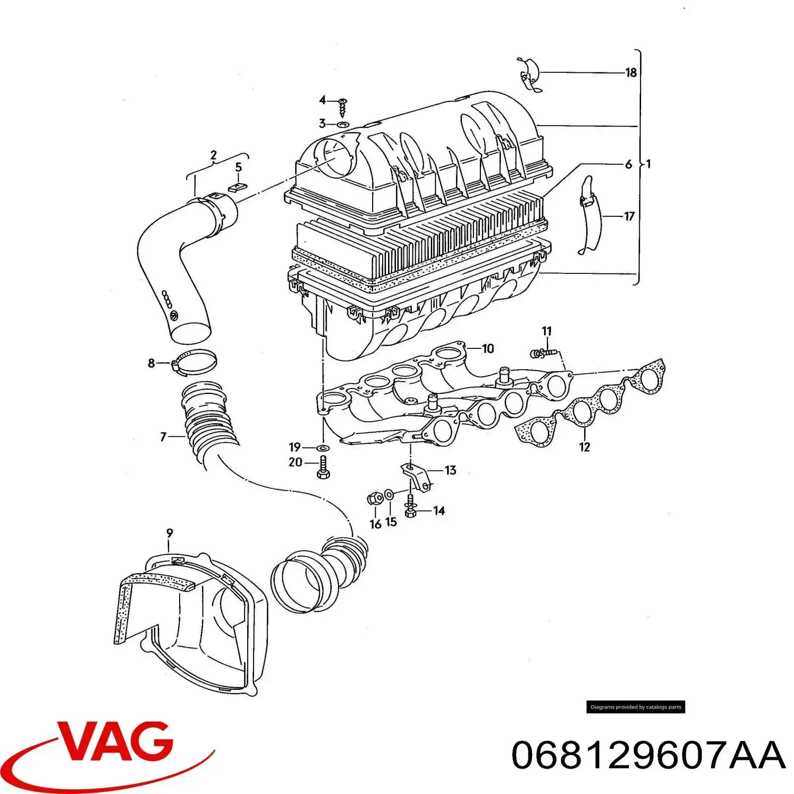 Caja del filtro de aire Volkswagen Golf II hatchback (19E, 1G1) (1983 - 1992) precio, desde 118,49 EUR