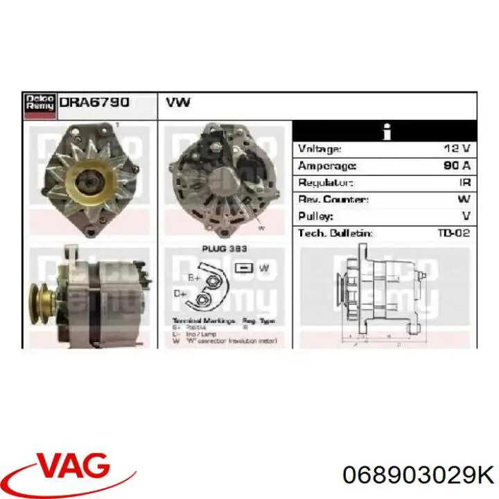 068903029K VAG alternador