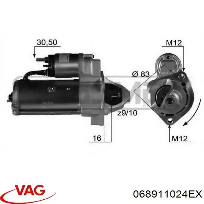 Motor de arranque 068911024EX VAG