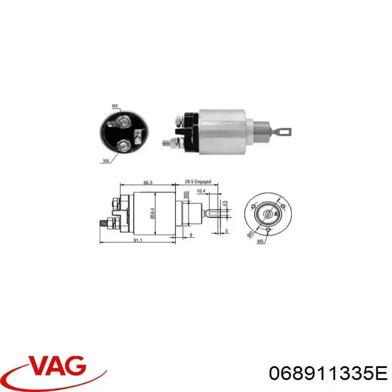 Bendix, motor de arranque 036911335A VAG