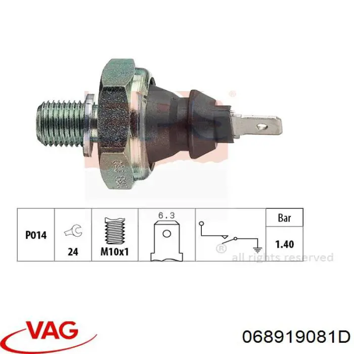 Manómetro de presión de aceite VAG 068919081D precio, desde 5,44 EUR