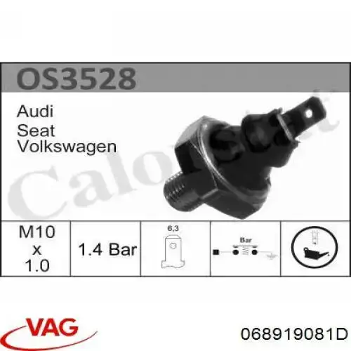 068919081D VAG sensor de presión de aceite
