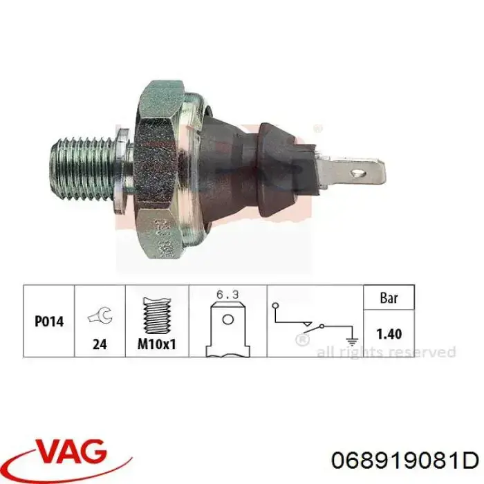 Sensor de presión de aceite 068919081D VAG