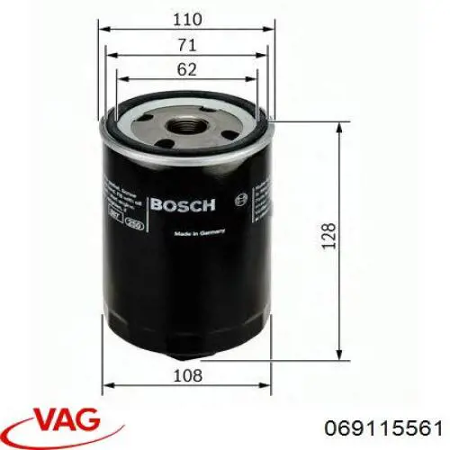 Filtro de aceite VAG 069115561 precio, desde 4,33 EUR