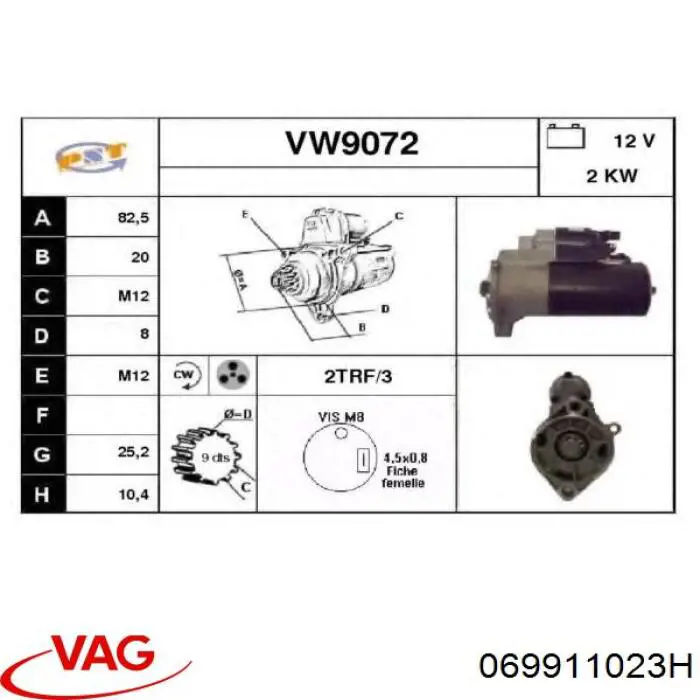 069911023H VAG motor de arranque