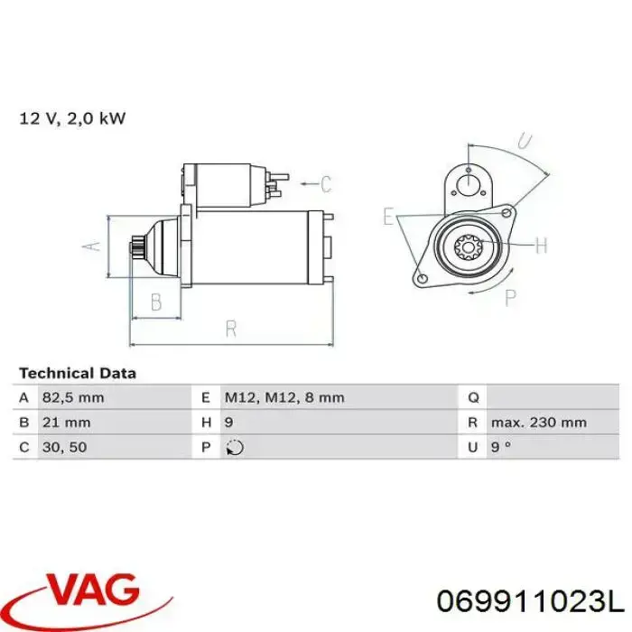 Comprar 069911023L VAG Motores de arranque