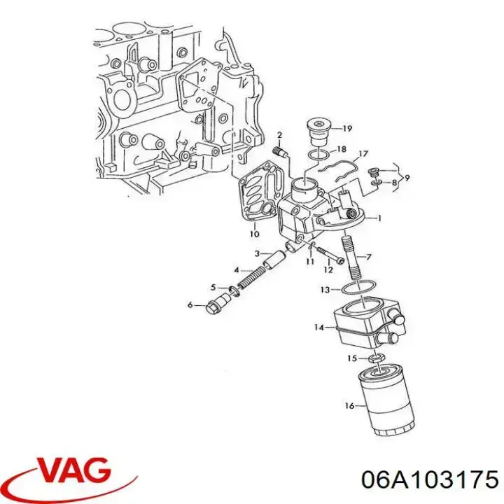 Válvula de retención del sistema de aceite para Audi A6 (4B, C5)