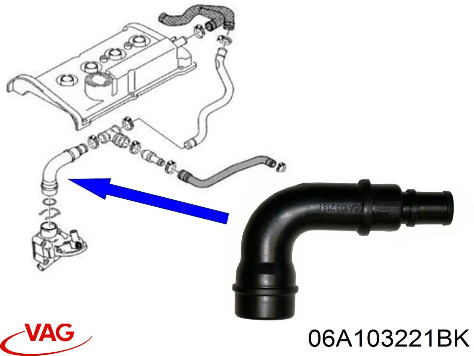 Comprar 06A103221BK VAG Sistema de ventilación del cárter