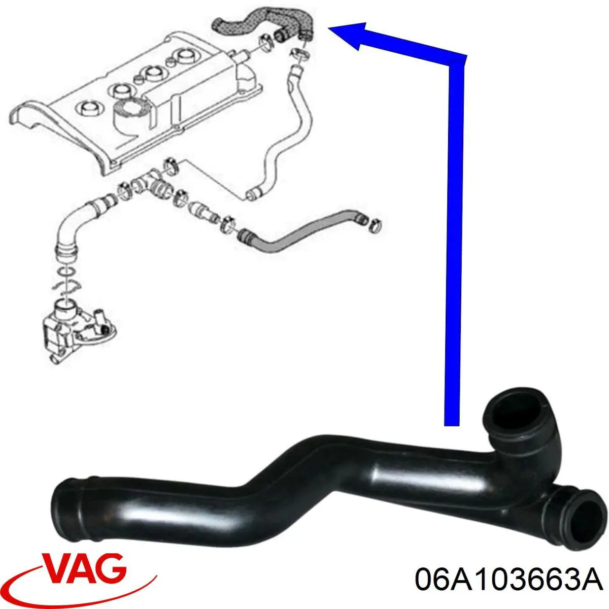 Comprar 06A103663A VAG Guía de la varilla de nivel de aceite del motor