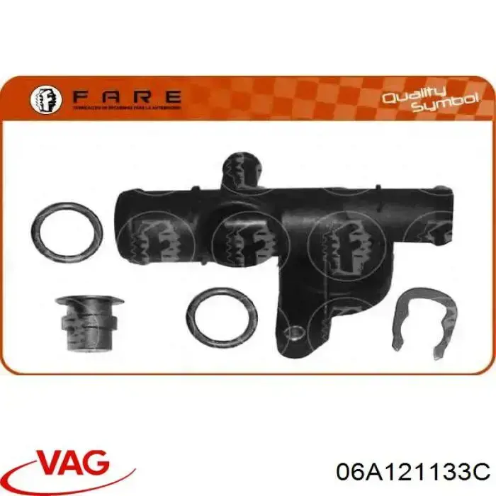 06A121133C VAG brida del sistema de refrigeración (triple)