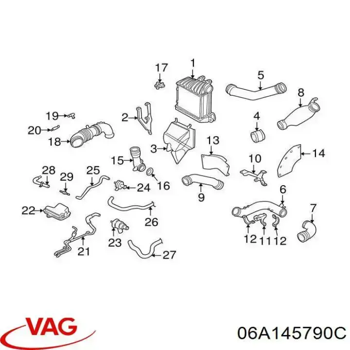 Tubo de aire VAG 06A145790C precio, desde 32,72 EUR