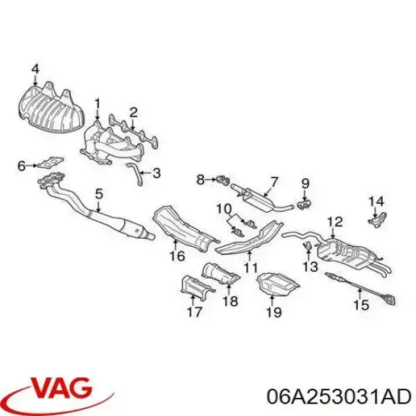Comprar 06A253031AD VAG Colector de escape