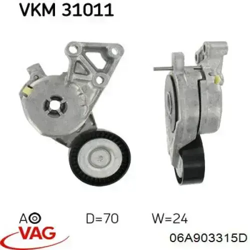 Comprar 06A903315D VAG Tensor de correa poli V 