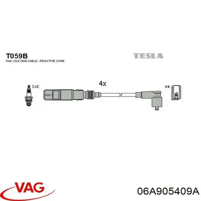 Juego de cables de encendido Audi A4 8E2