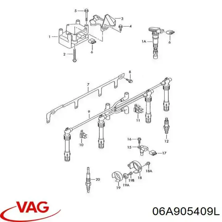 06A905409L VAG juego de cables de encendido