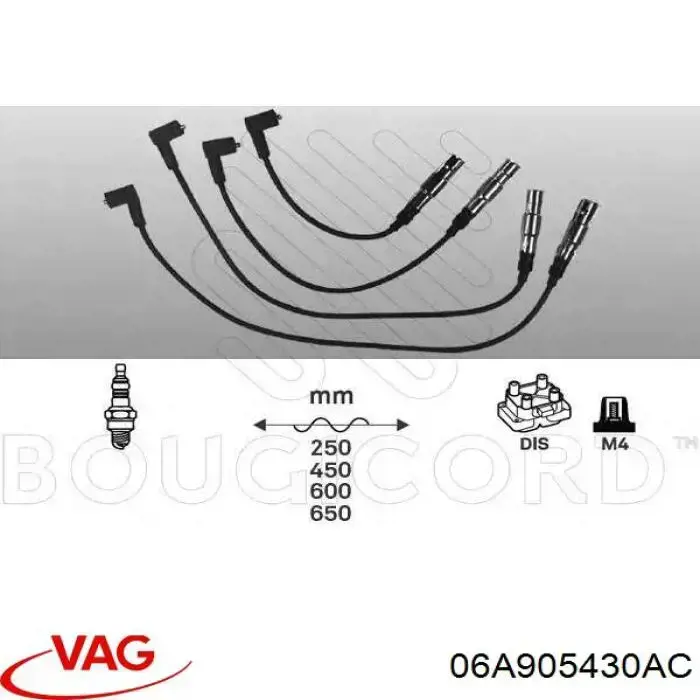 Juego de cables de bujias VAG 06A905430AC precio, desde 27,52 EUR